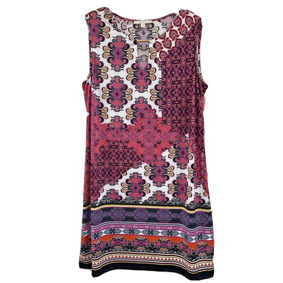 Haani Sleeveless Multi Pattern Stretchy Mini Dress Size PXL - Picture 1 of 10